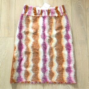 NWT Agnona Italy Cashmere Mohair Blend Striped Skirt Designer